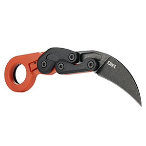 CRKT Provoke Orange Kinematic EDC Folding Pocket Knife: Morphing Karambit, Black Stonewash Stainless Steel Blade, Grivory Handle with Integrated Safety Lock, Low Profile Pocket Clip 4041O