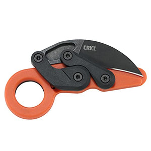 CRKT Provoke Orange Kinematic EDC Folding Pocket Knife: Morphing Karambit, Black Stonewash Stainless Steel Blade, Grivory Handle with Integrated Safety Lock, Low Profile Pocket Clip 4041O