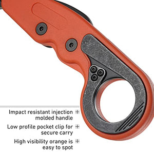 CRKT Provoke Orange Kinematic EDC Folding Pocket Knife: Morphing Karambit, Black Stonewash Stainless Steel Blade, Grivory Handle with Integrated Safety Lock, Low Profile Pocket Clip 4041O