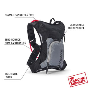 USWE Moto Hydro Hydration Pack - with Water Bladder, a High End, Bounce Free Backpack for Enduro and Off-Road Motorcycle