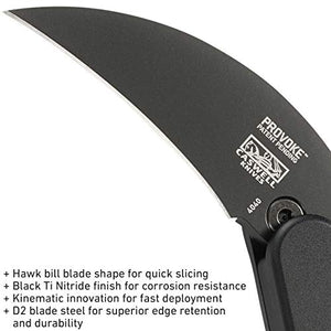 CRKT Provoke Kinematic EDC Folding Pocket Knife: Morphing Karambit, D2 Blade Steel, Kinematic Pivot Action, Integrated Safety Lock, Low Profile Pocket Clip 4040