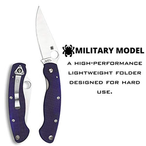 Spyderco Military Model Signature USA-Made Knife with 4" Premium Stainless Steel Blade and Durable G-10 Handle - PlainEdge - C36