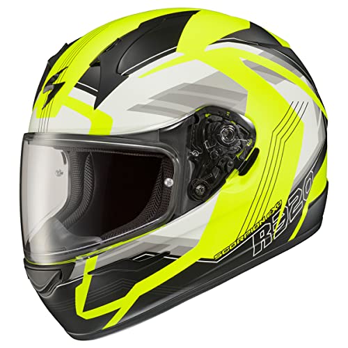 ScorpionEXO R320 Full Face Polycarbonate Shell Motorcycle Helmet with Pinlock Ready Shield and Bluetooth Ready Speaker Pockets DOT Approved Adult