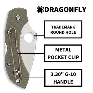 Spyderco Dragonfly Knife - Handle with Full-Flat Grind, VG-10 Steel Blade and Back Lock