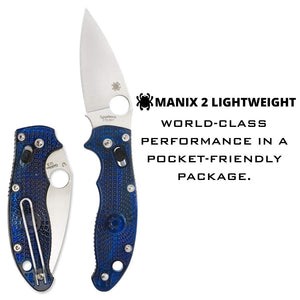 Spyderco Manix 2 Lightweight Signature Knife with 3.37" CTS BD1 Steel Blade and FRCP Handle - PlainEdge - C101