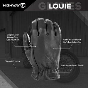 Highway 21 Louie Gloves, Protective Motorcycle Gloves for Men and Women